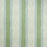 Eucalyptus green, pale blue and ivory linen with dotted vertical botanical stripes