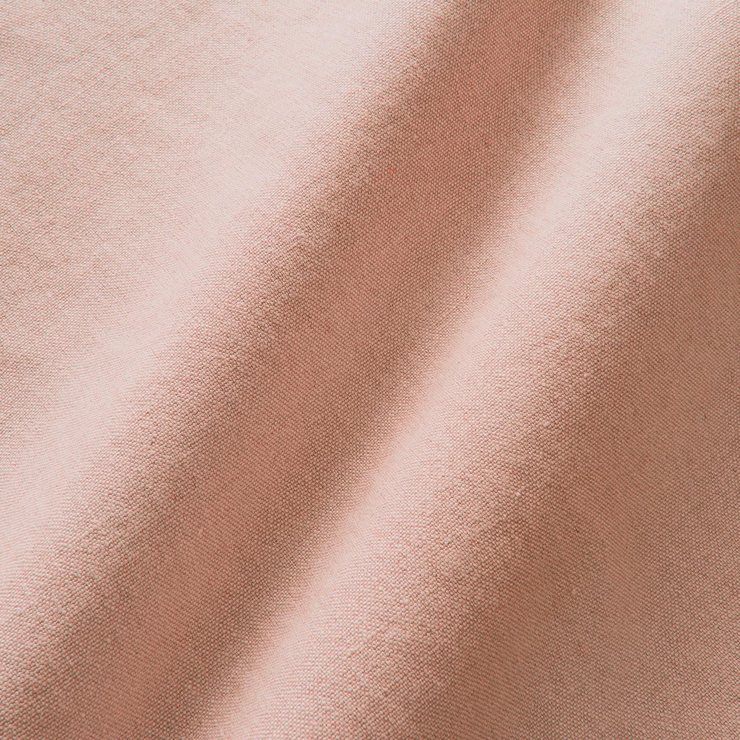 Soft blush-pink linen with fine crossweave and diagonal folded highlights