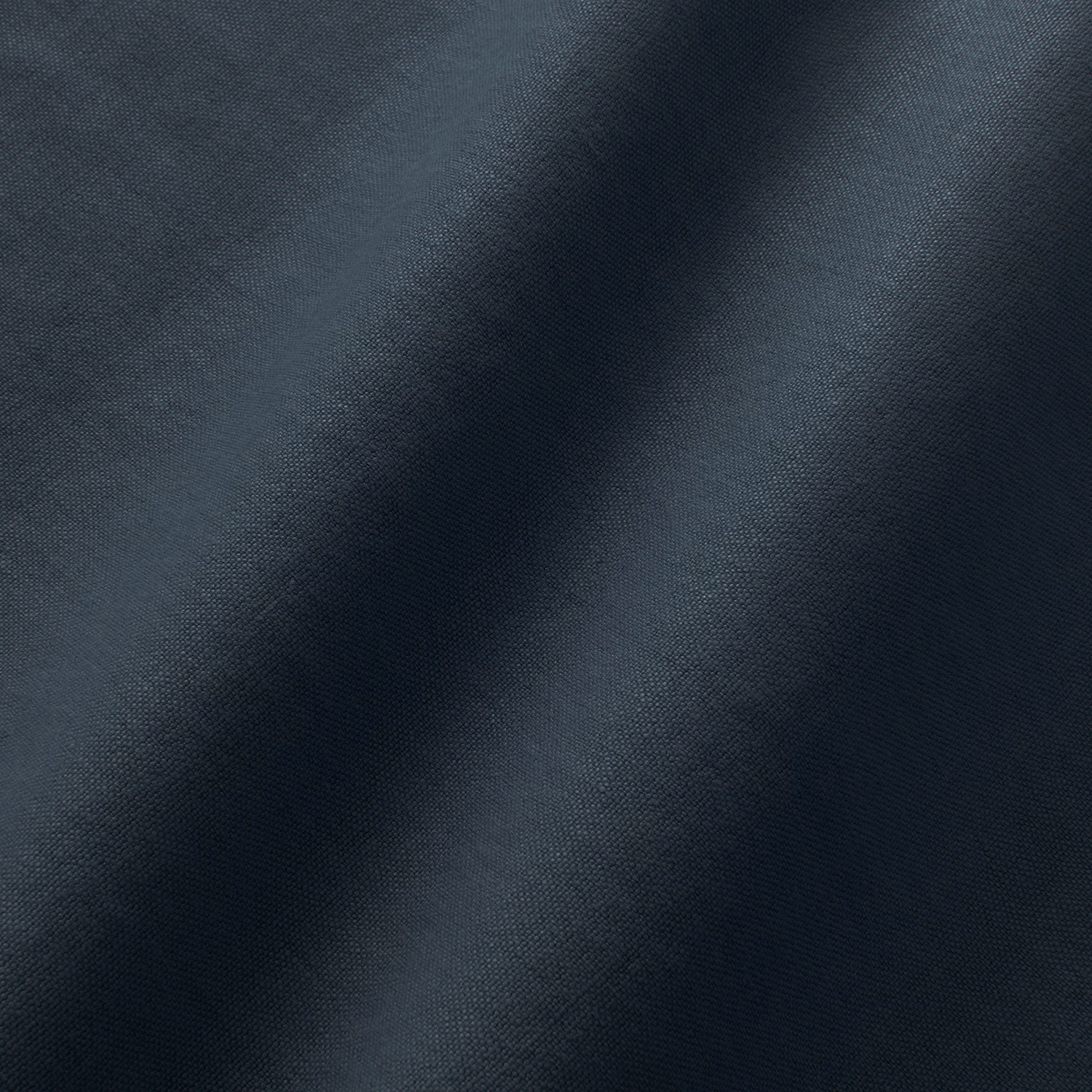 Deep midnight blue linen with a fine plain weave and subtle charcoal tonal variation