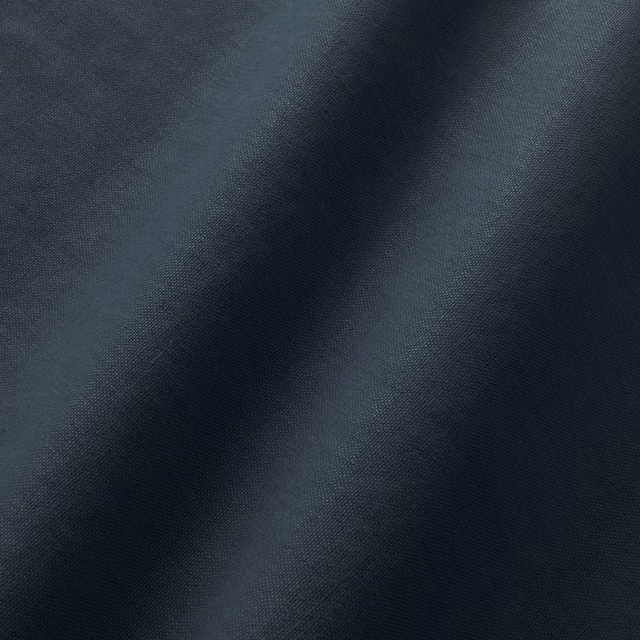 Deep midnight blue linen with a fine plain weave and subtle charcoal tonal variation