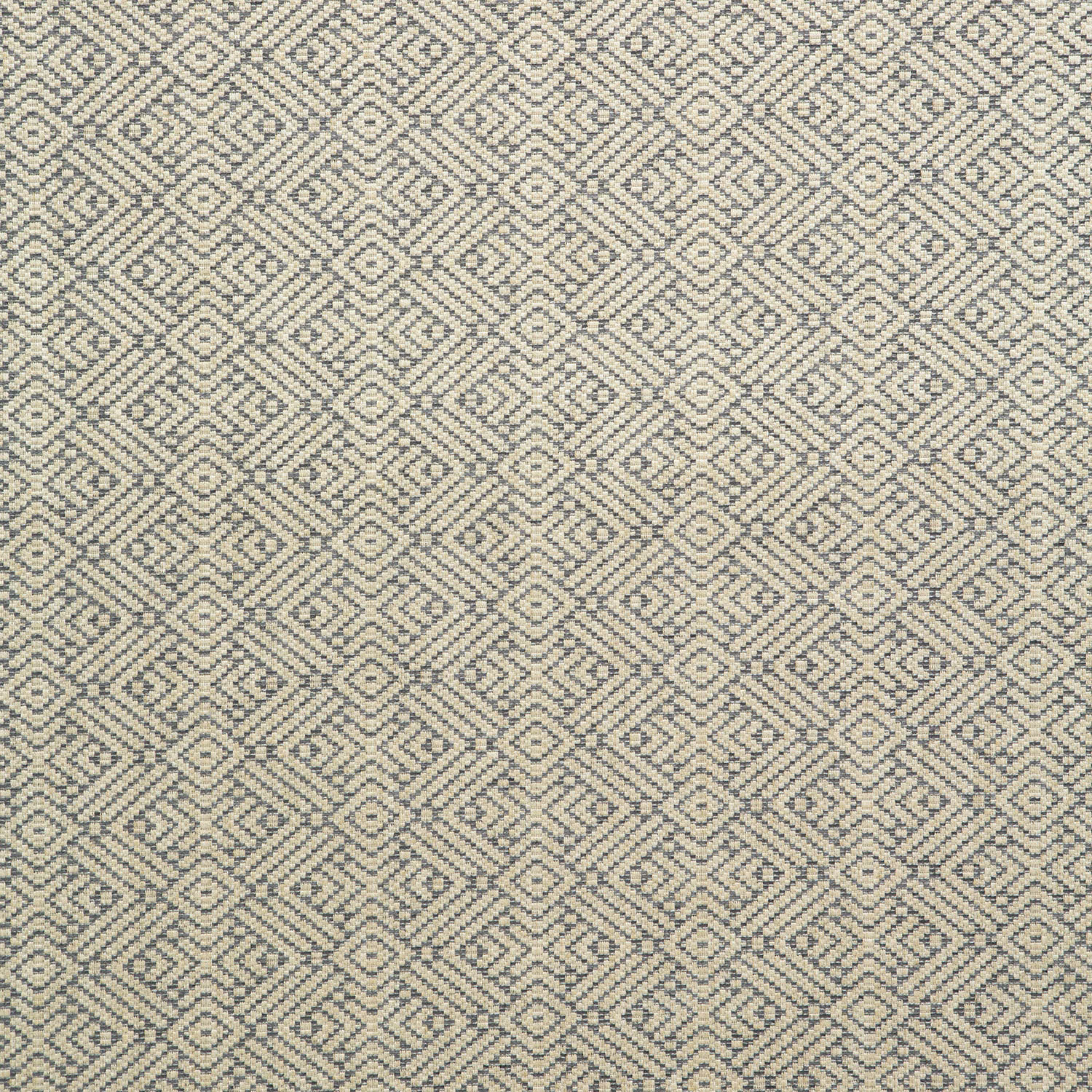 Charcoal grey and stone woven fabric with small interlocking diamond motifs