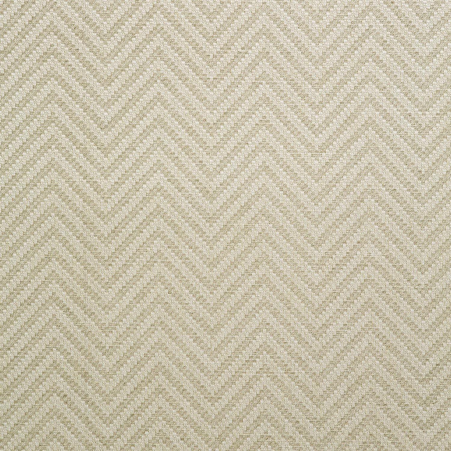 Close-up of biscuit and cream woven chevron fabric with tactile texture