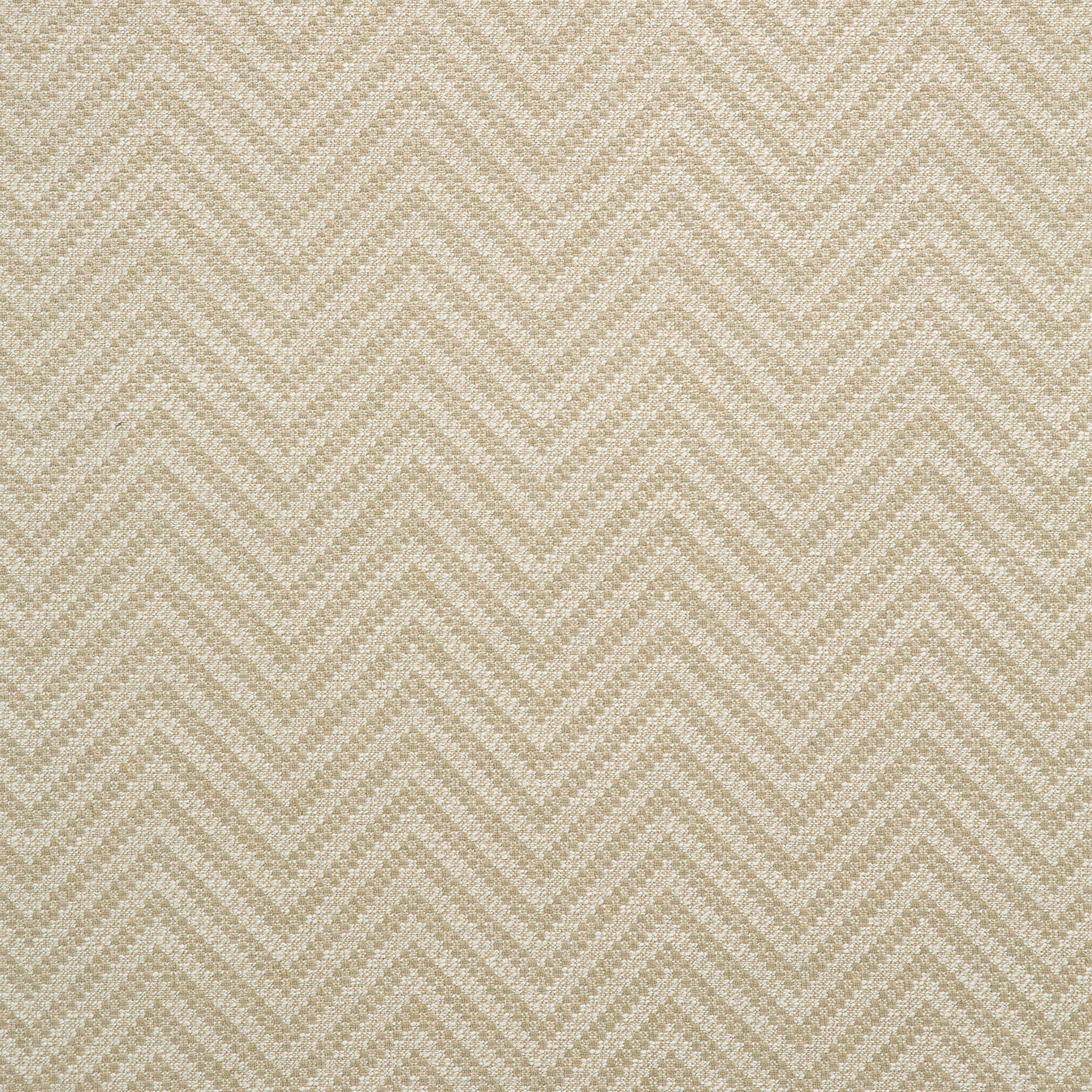 Warm ivory-beige woven swatch with repeating pale taupe chevrons and nubby texture