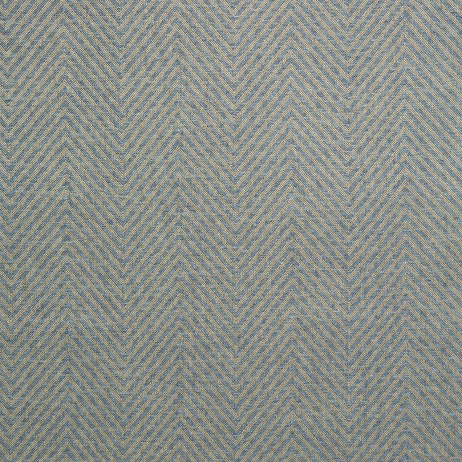 Muted cerulean blue woven fabric with a fine repeating chevron texture
