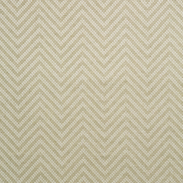 Warm natural beige woven fabric with fine tonal chevron stripes and tactile texture