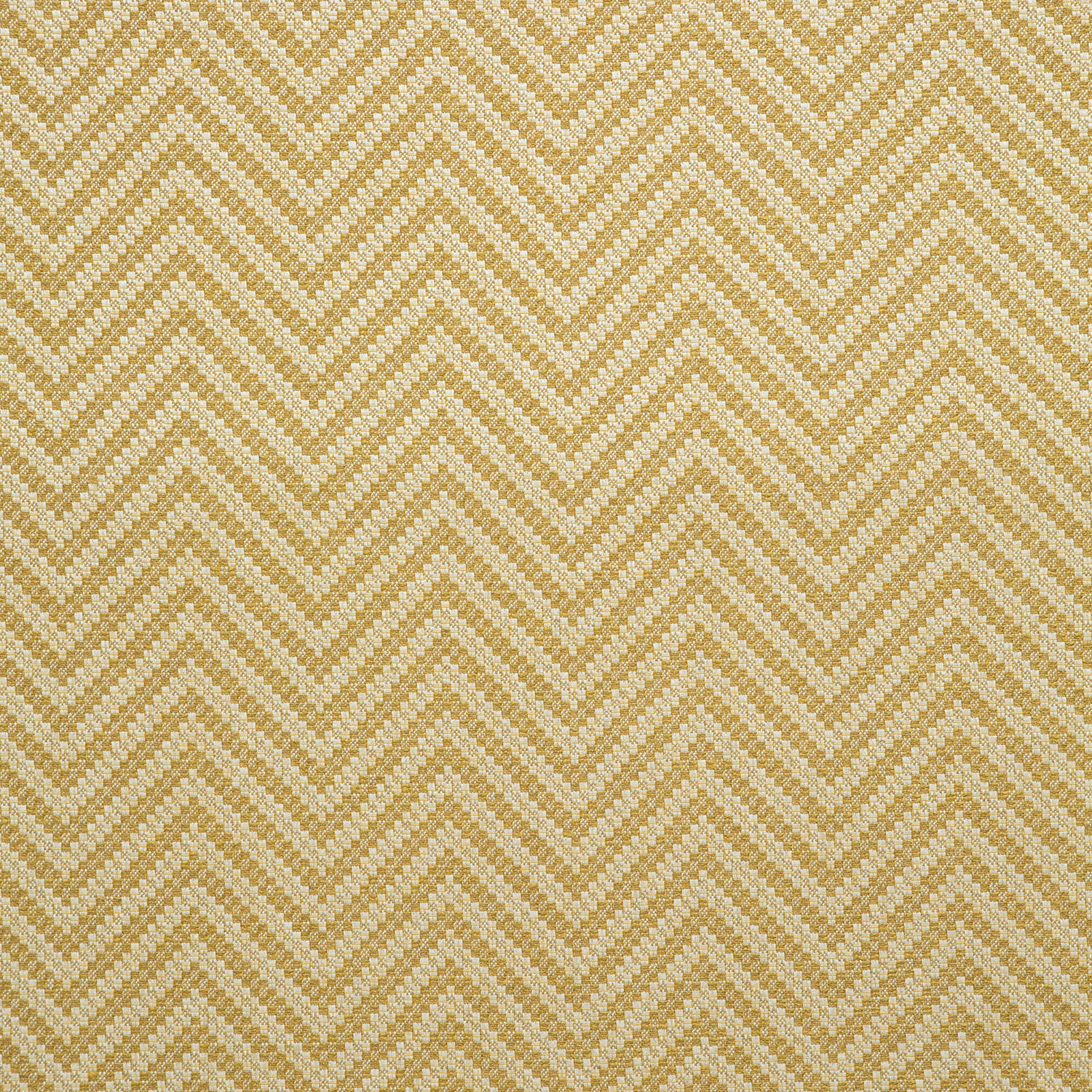 Warm ochre and cream woven chevrons with a finely textured surface