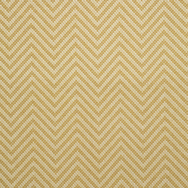 Warm ochre and cream woven chevrons with a finely textured surface