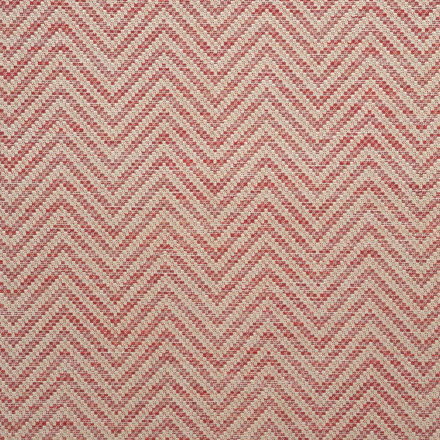 Muted brick-red and cream woven chevrons with a tactile, softly nubby surface