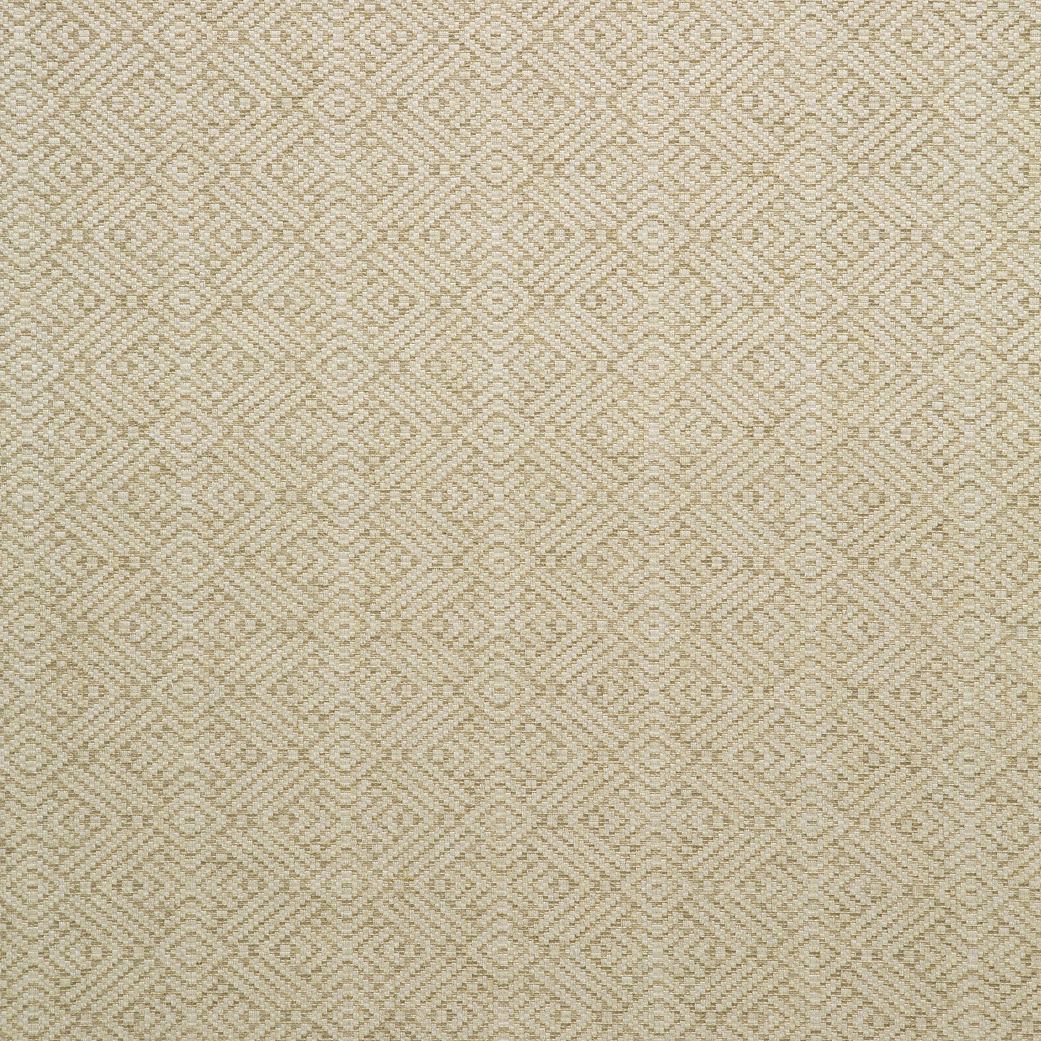 Warm sandstone and cream woven fabric with a small repeating diamond lattice