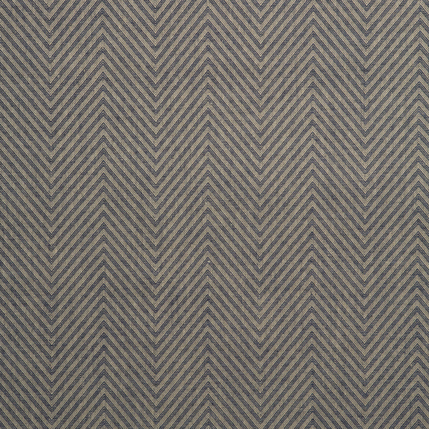 Muted navy and taupe herringbone chevron weave with a finely ribbed surface