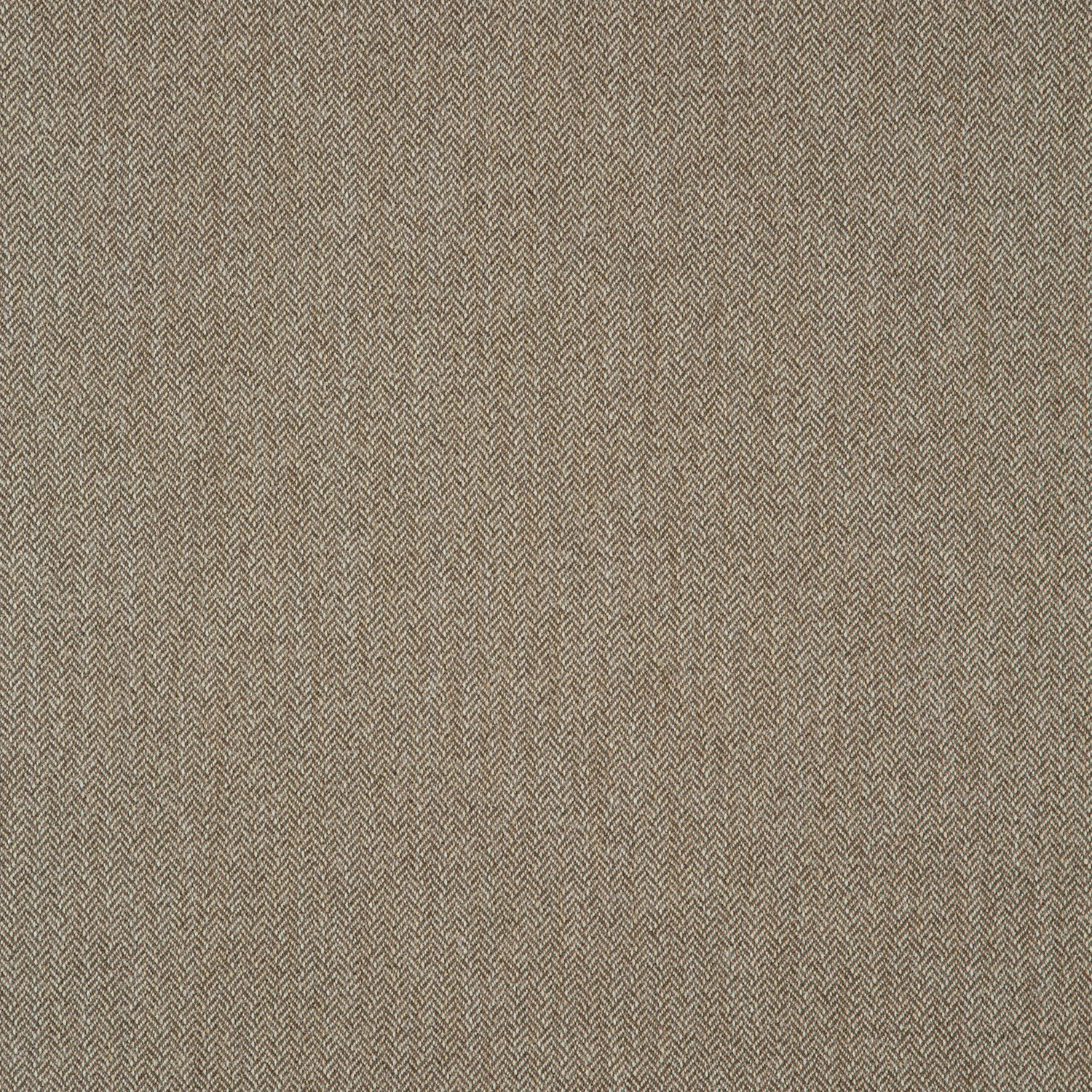 Warm hazel-brown and tan small-scale herringbone fabric with a finely textured weave