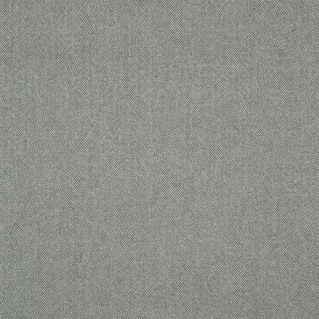 Cool grey Faroe fabric showing a fine, closely woven herringbone texture