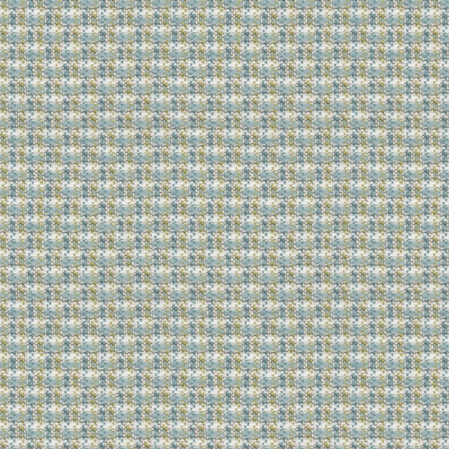 Pale blue woven check with ivory threads and subtle gold flecks