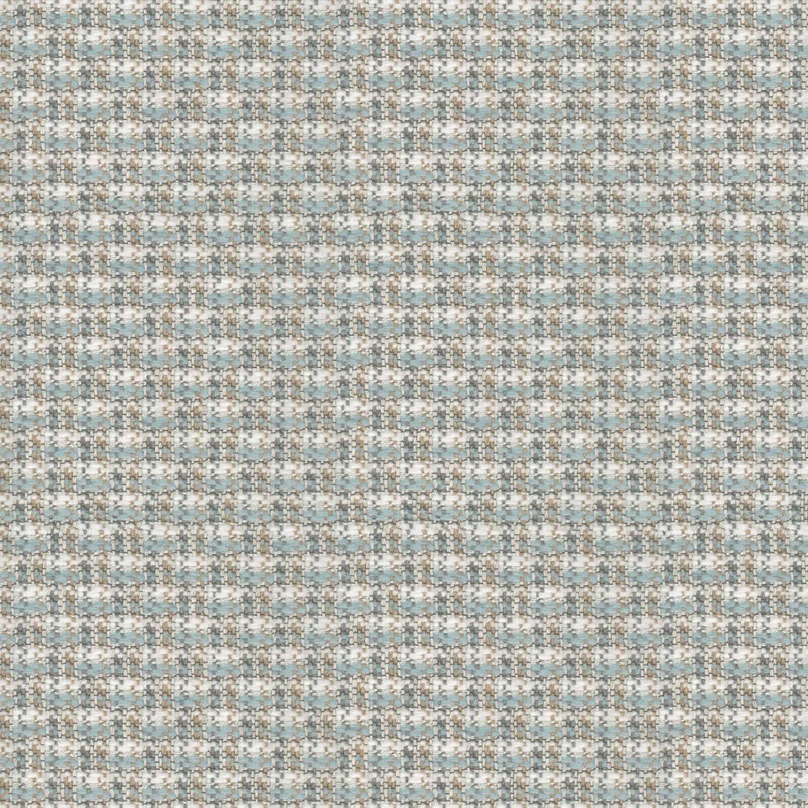 Close-up of duck egg blue, ivory and taupe woven small-check texture