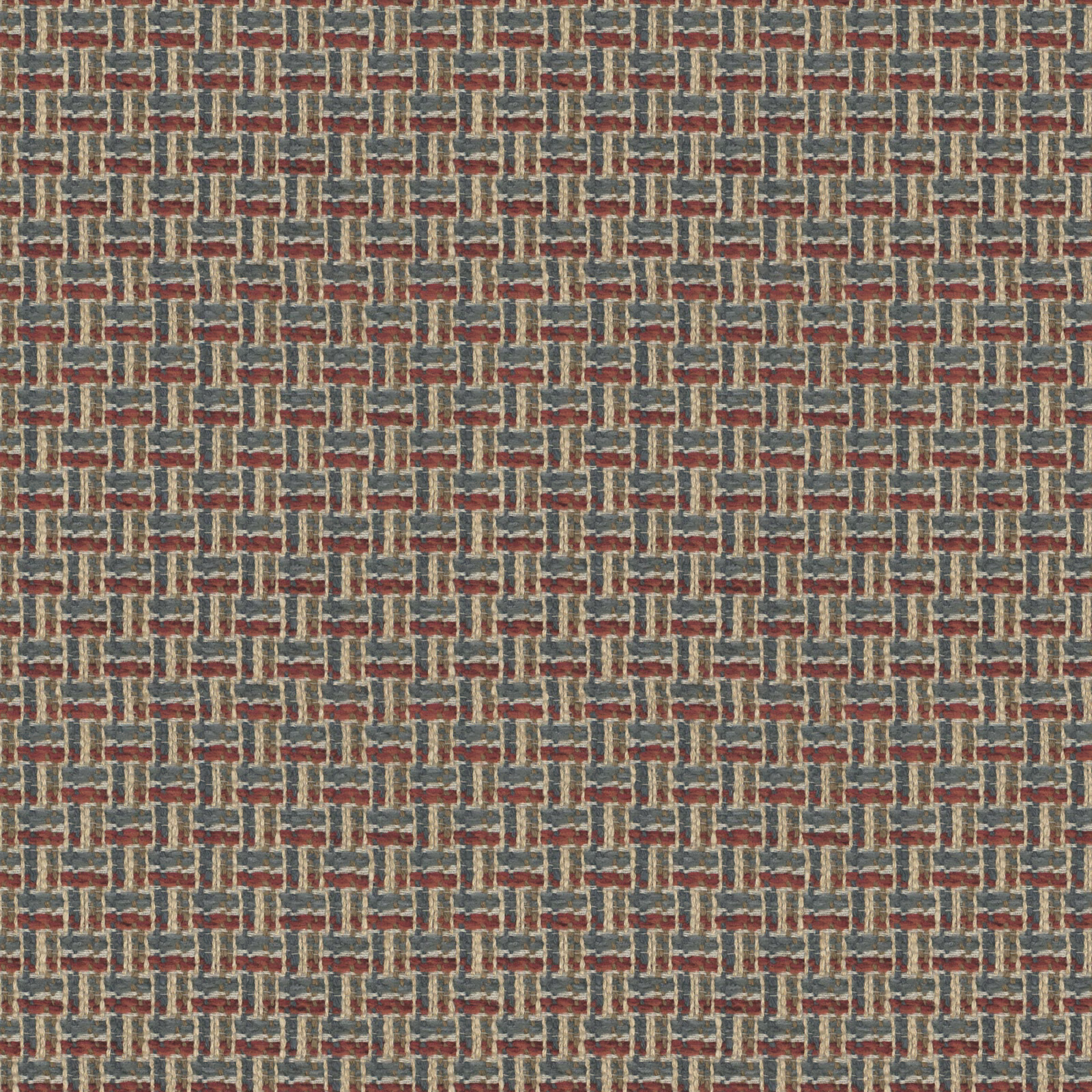 Close-up of Hartland Elderberry showing burgundy, blue-grey and cream woven geometric bars