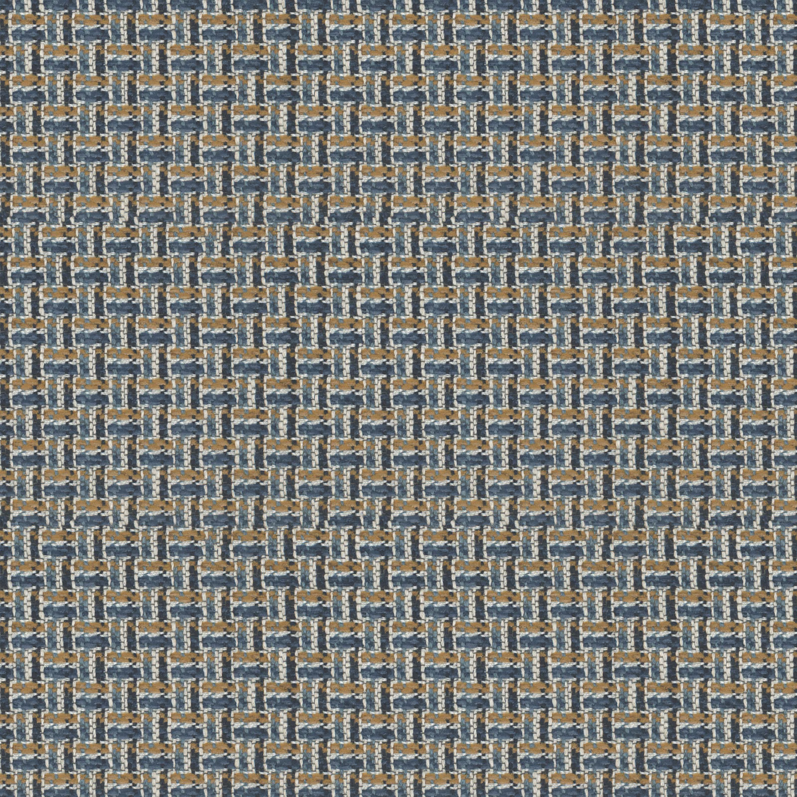 Close-up of Hartland Nautical’s small blue, tan and cream woven grid