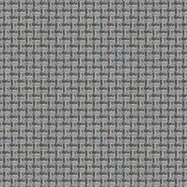 Blue-grey woven small check with lilac, pale blue and tan flecks