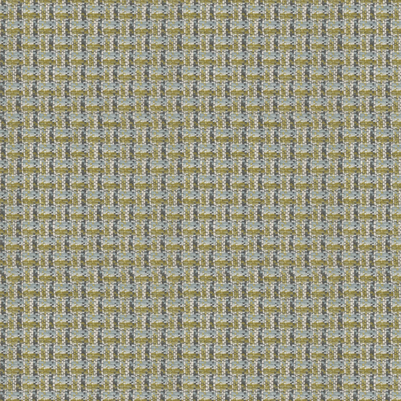 Small woven grid in pear green, gold, cream and blue-grey threads