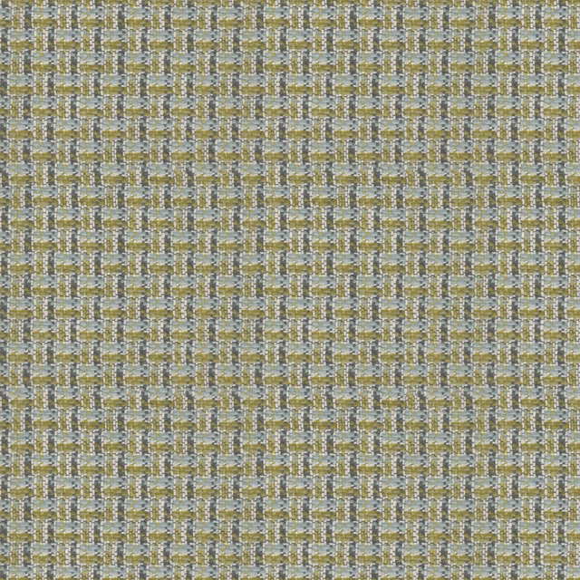 Small woven grid in pear green, gold, cream and blue-grey threads