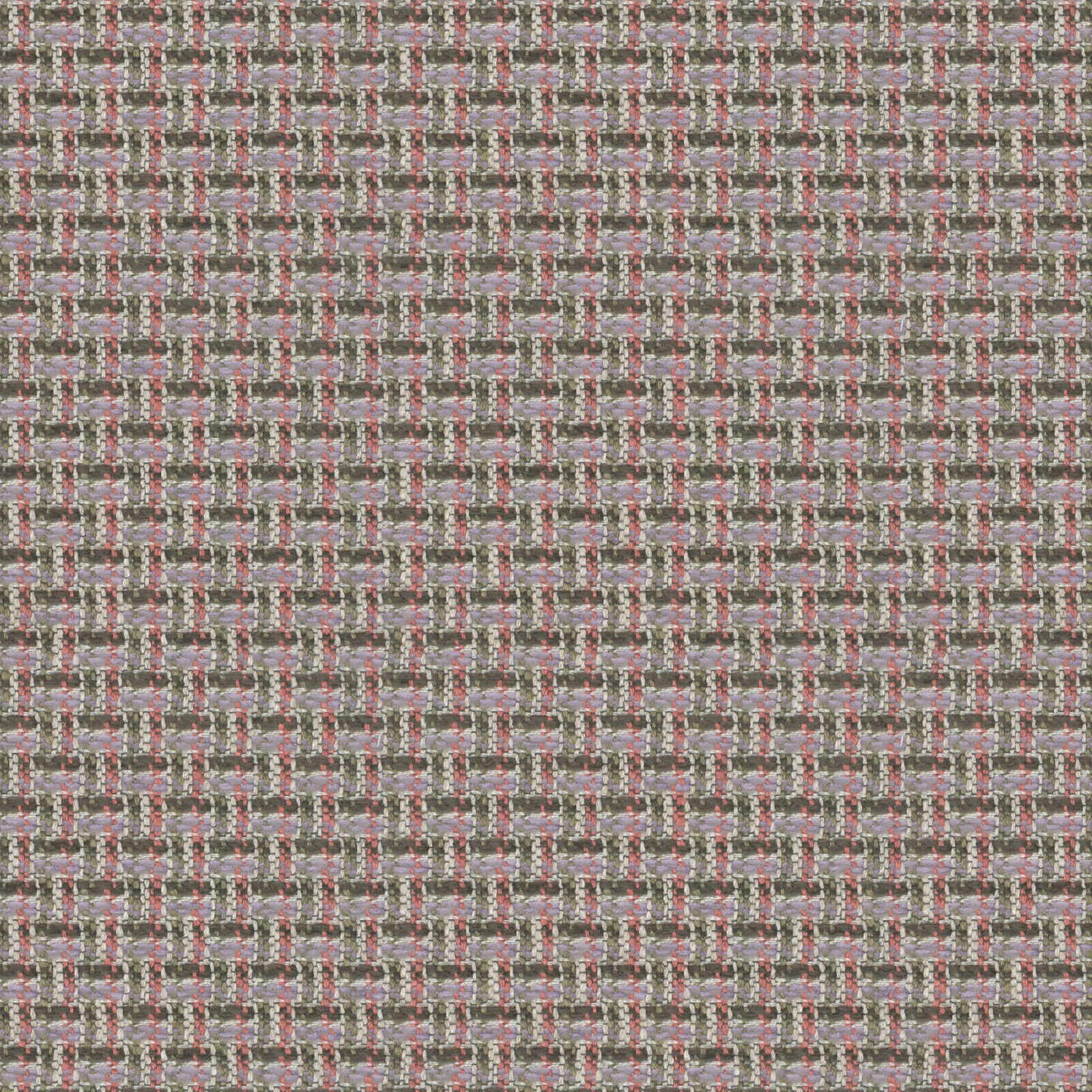 Close-up of Hartland Rosewood's dusty rose and grey woven small check