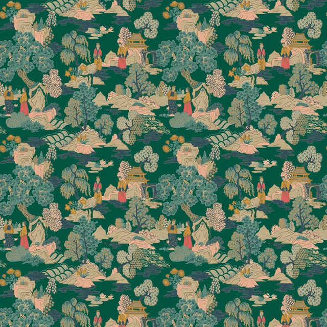 Japanese Garden Jade fabric
