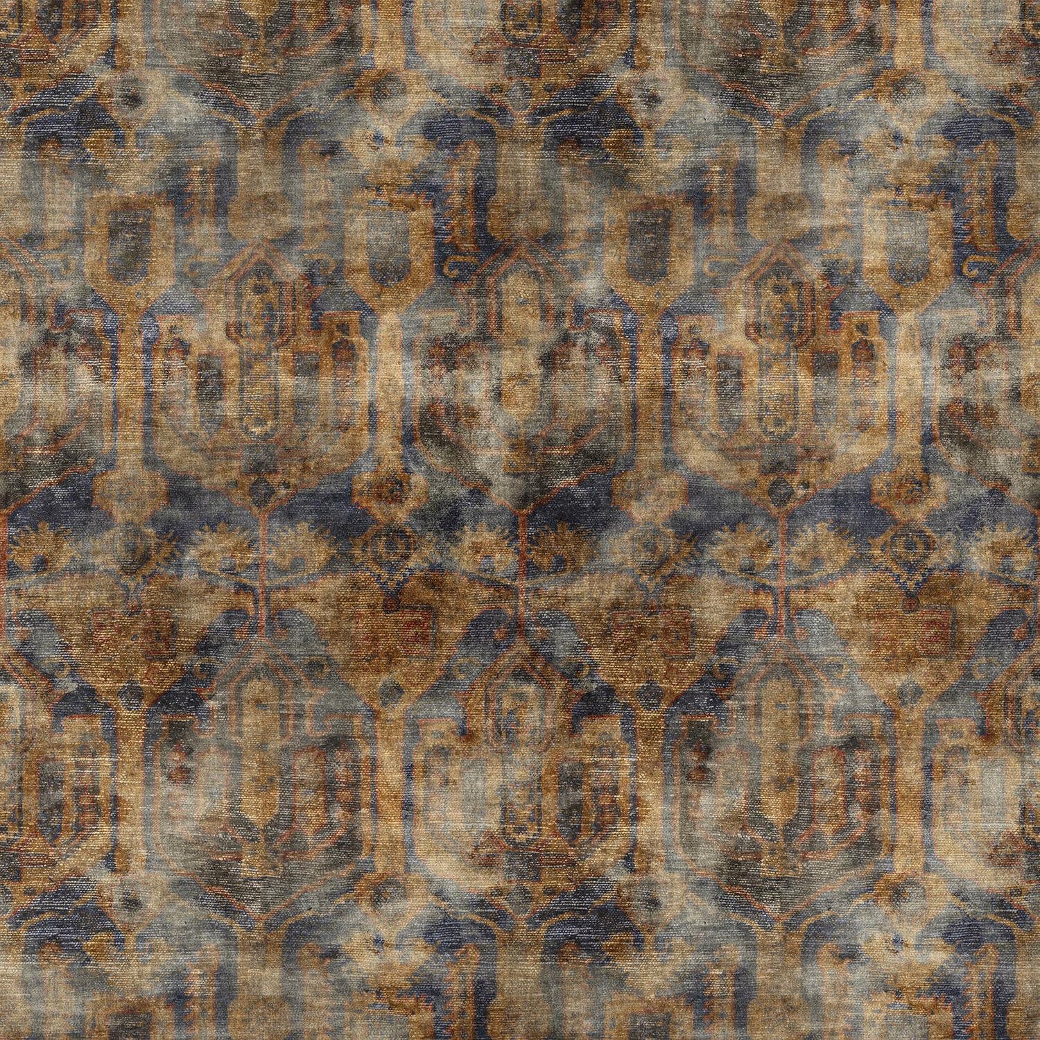 Kadife Teal Gold fabric