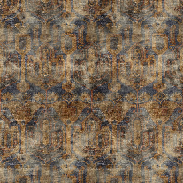 Kadife Teal Gold fabric