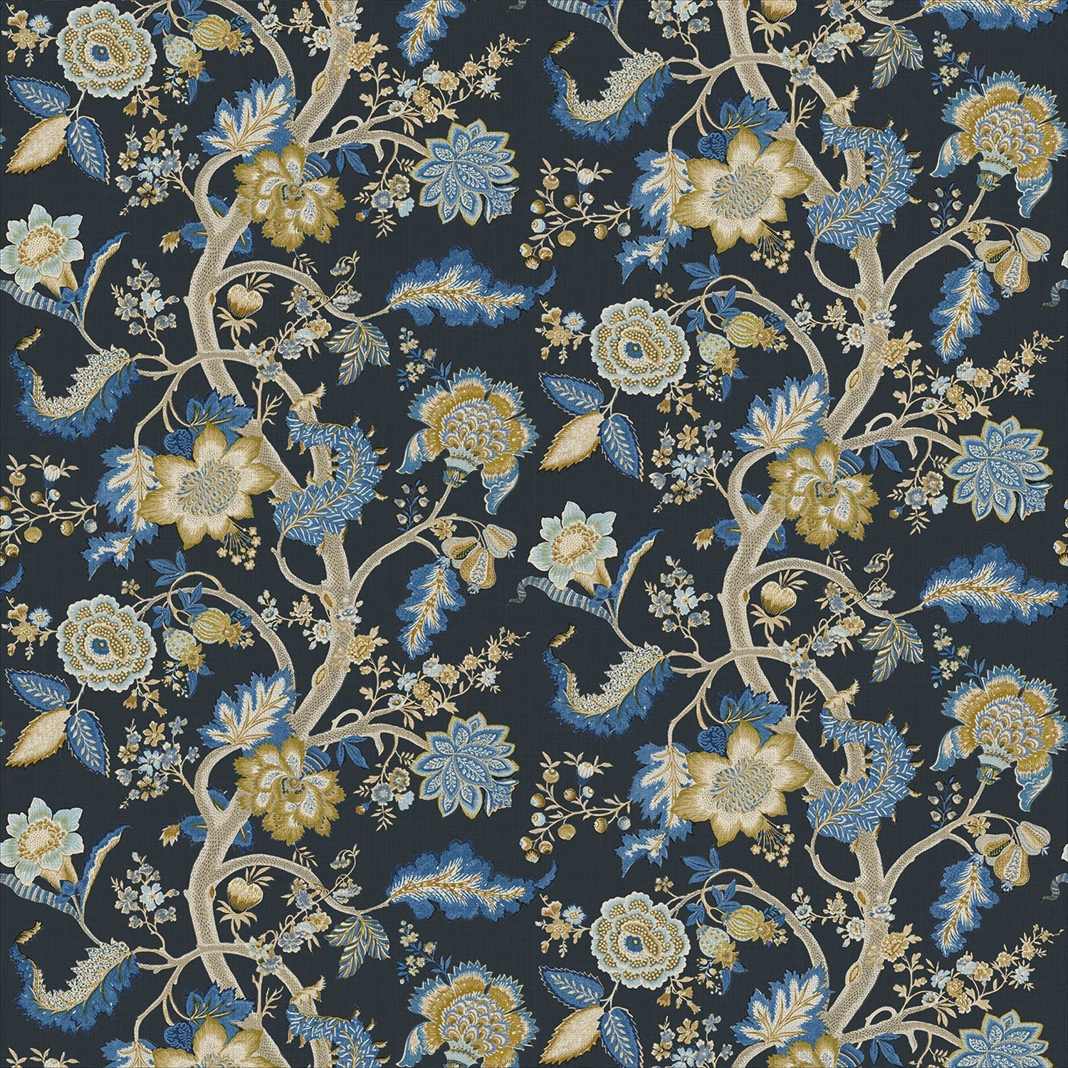 Kitty Night Garden fabric