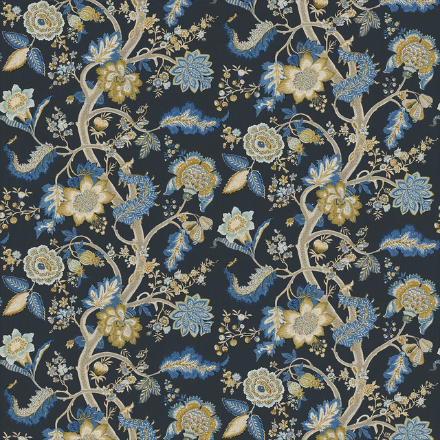 Kitty Night Garden fabric