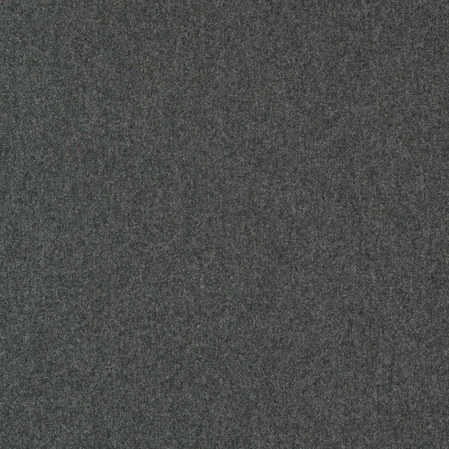 Close-up of deep charcoal wool fabric with a subtle fine mottled weave