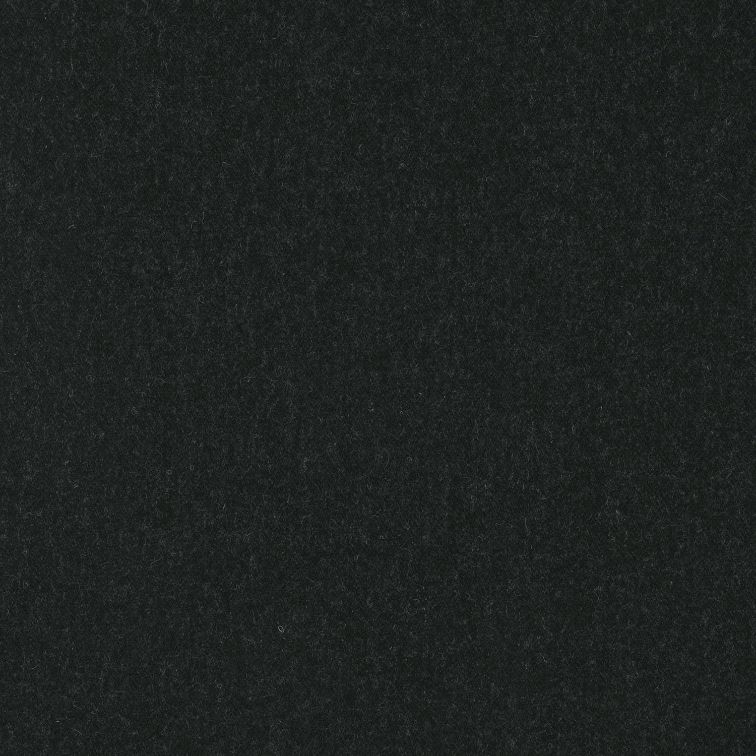 Deep charcoal-black plain wool-blend fabric with a subtly mottled woven texture