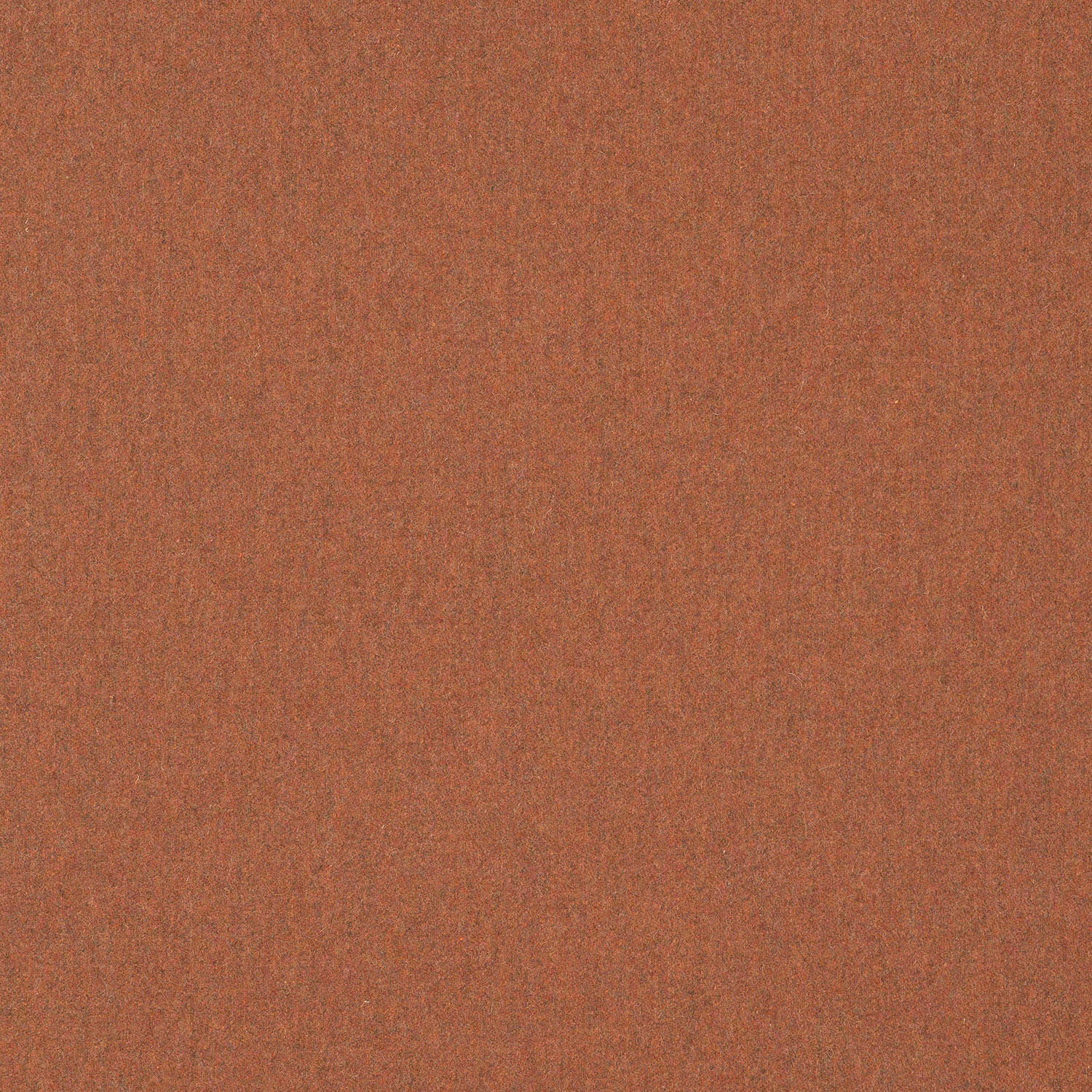 Close view of warm burnt copper wool weave with subtle vertical texture