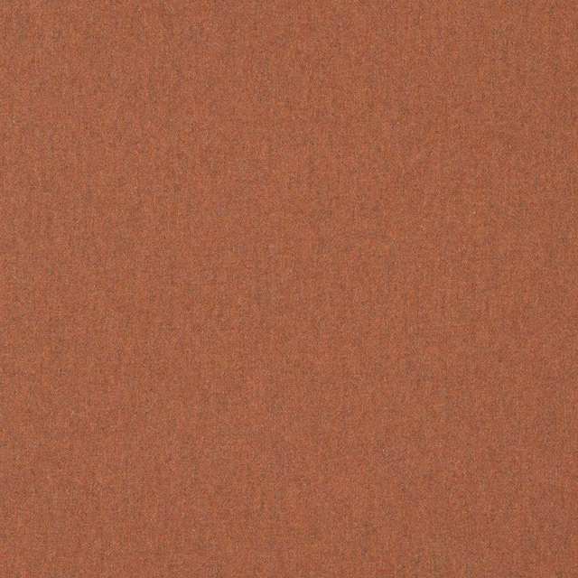 Close view of warm burnt copper wool weave with subtle vertical texture