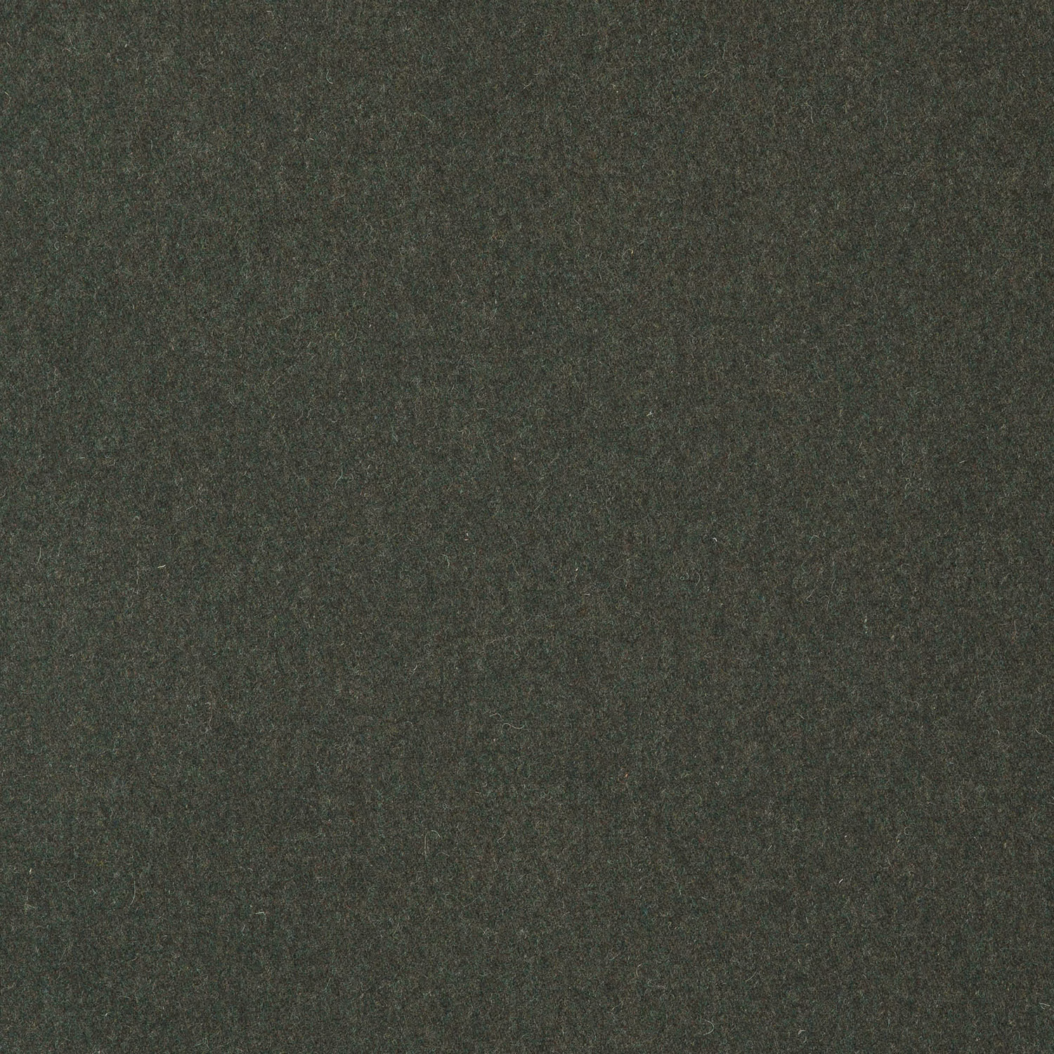 Close-up of dark forest-green plain wool blend with subtle charcoal woven texture