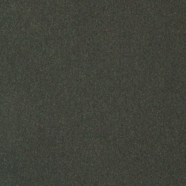 Close-up of dark forest-green plain wool blend with subtle charcoal woven texture