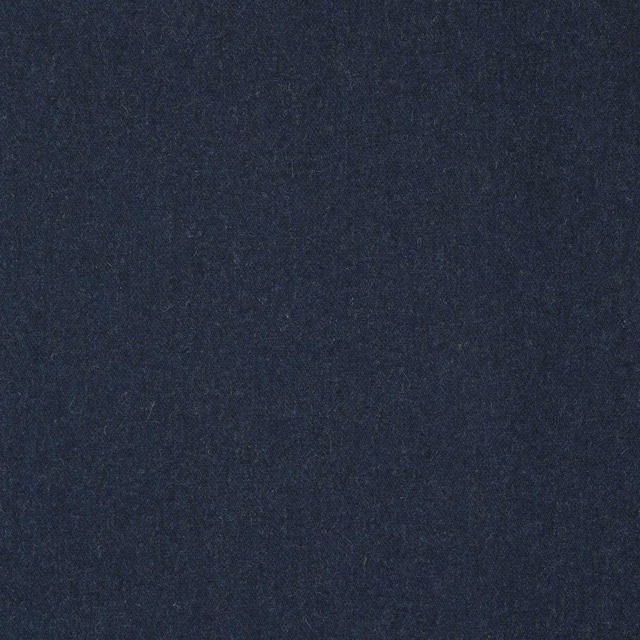 Deep midnight-blue wool-blend weave with subtle charcoal variation
