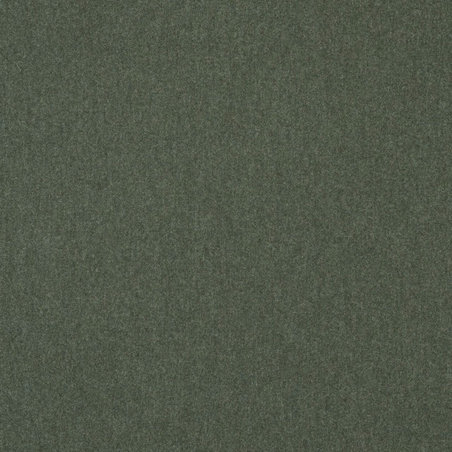 Close-up of muted pine-green plain weave with softly mottled wool texture