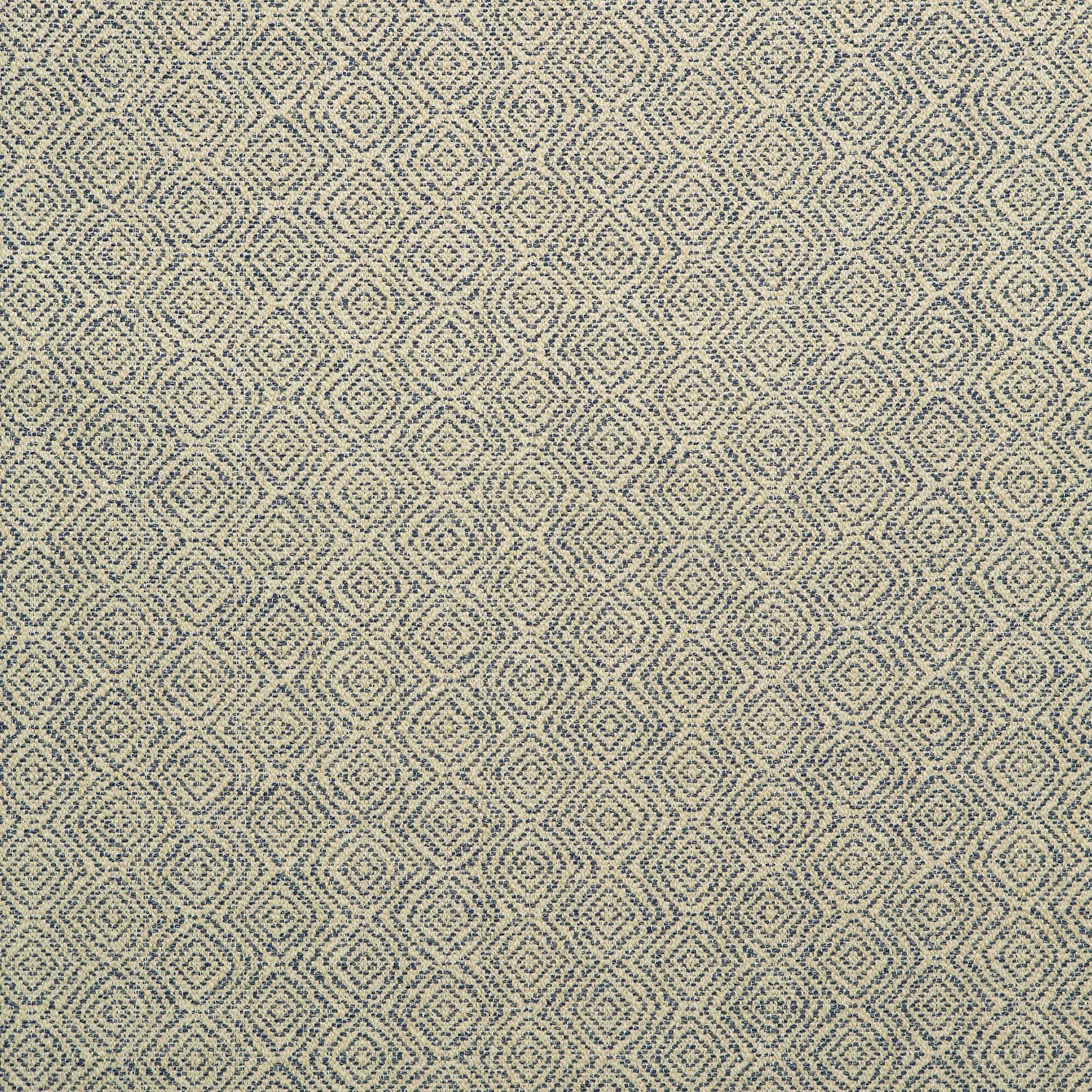 Small blue-lilac diamond geometric weave on a warm cream-beige ground