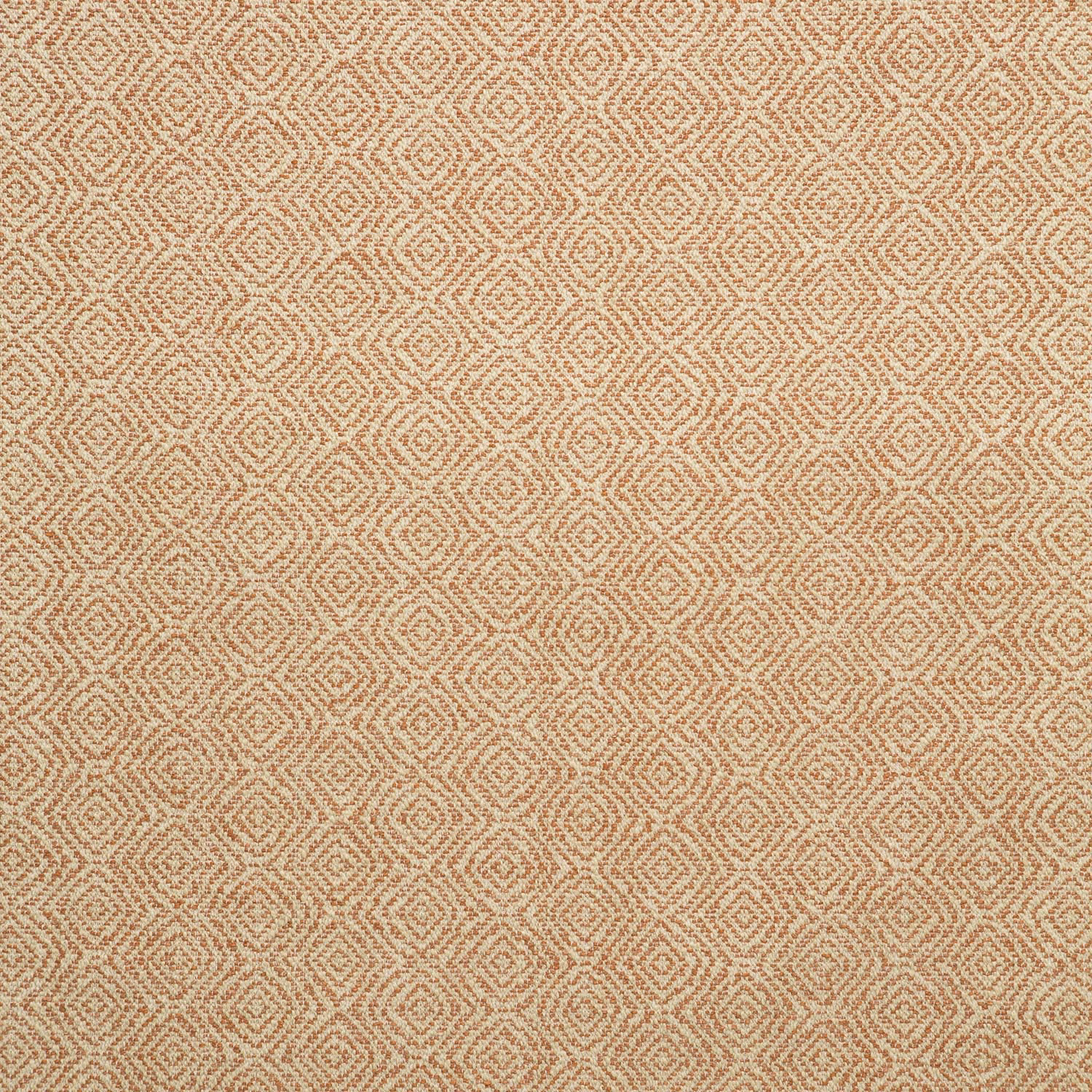 Warm coral and cream small-scale geometric weave with tactile textured surface