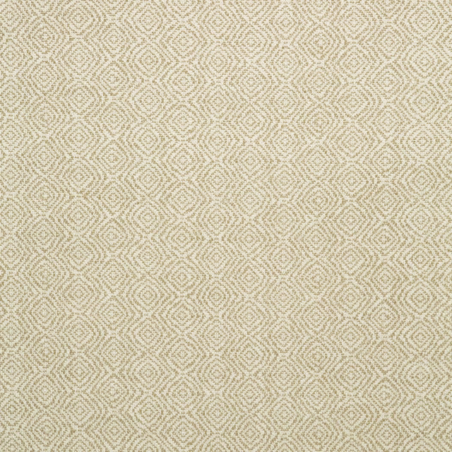 Flaxen cream woven upholstery with repeating small diamond maze motifs