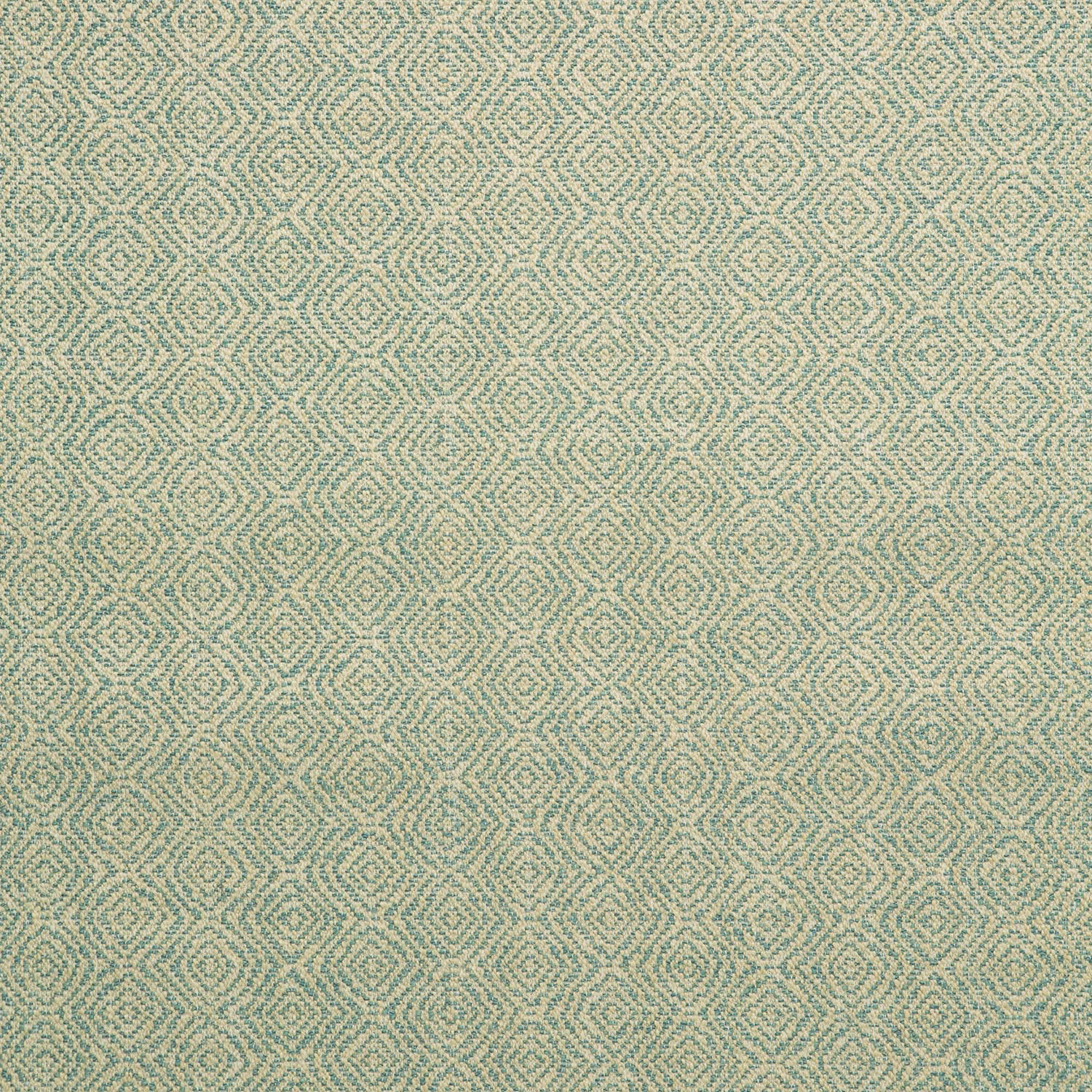 Pale aqua-green woven fabric with tiny blue-lilac geometric diamonds and softly flecked texture