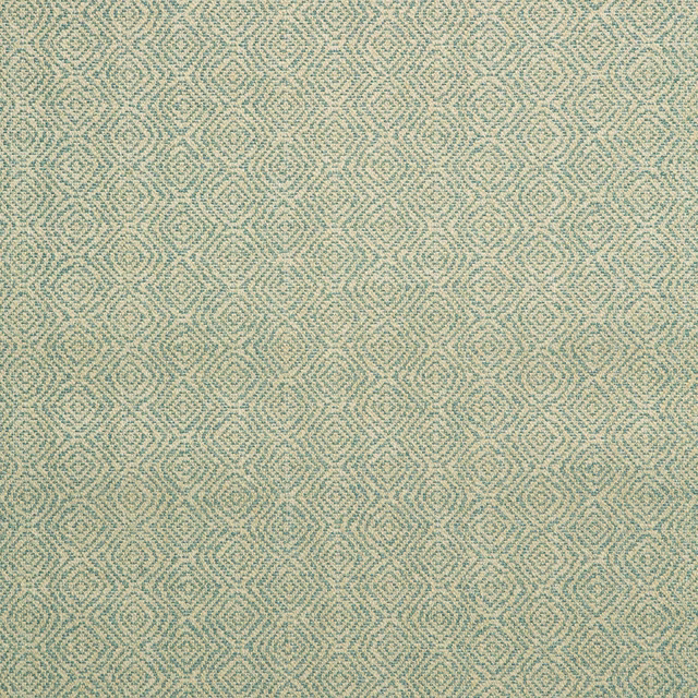 Pale aqua-green woven fabric with tiny blue-lilac geometric diamonds and softly flecked texture