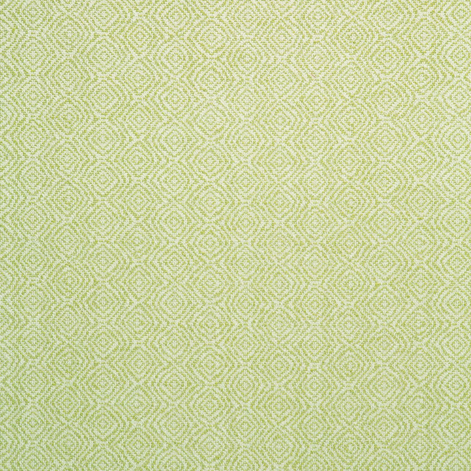 Pale pear-green woven upholstery with tiny cream geometric diamonds and a tactile surface