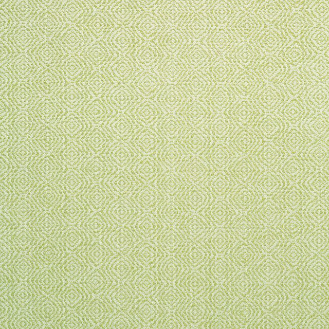 Pale pear-green woven upholstery with tiny cream geometric diamonds and a tactile surface