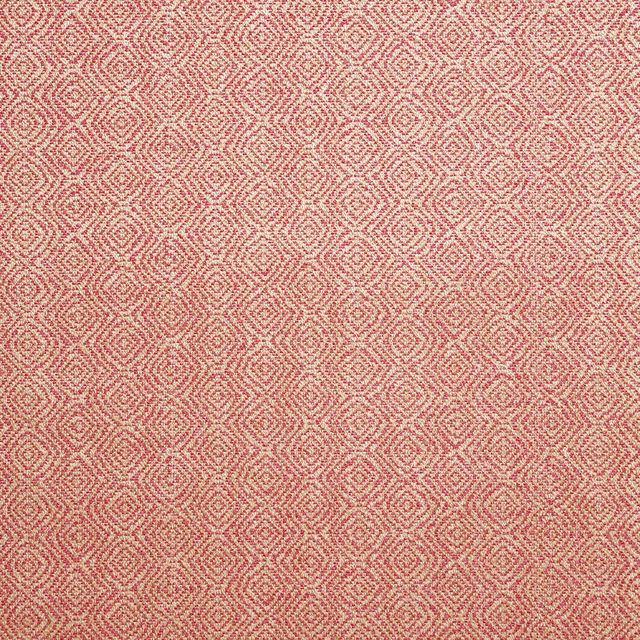 Scarlet and cream small-scale diamond weave with a softly textured upholstery surface
