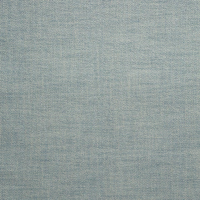 Close-up of muted Venetian blue plain fabric with fine pale crosswoven texture