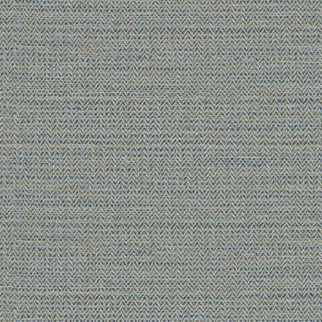 Muted denim-blue herringbone weave with fine lilac and grey flecks