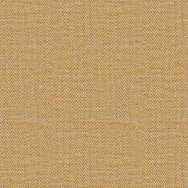 Warm marigold and cream herringbone upholstery weave with fine tactile texture