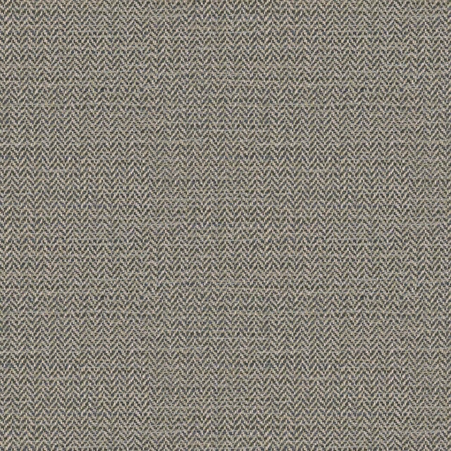 Cool zinc-grey herringbone upholstery weave with fine charcoal and pale flecks