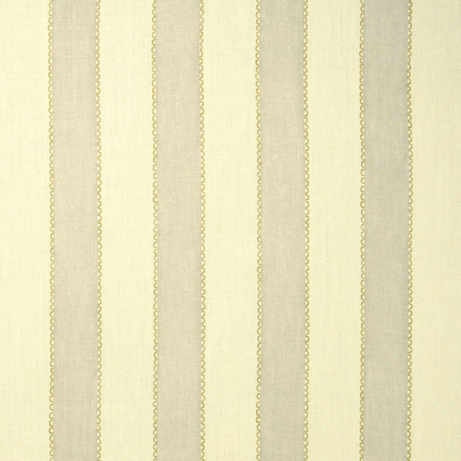 Pale cream linen stripe fabric with narrow warm beige vertical bands